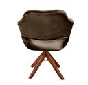 Ver imagem 5 de Poltrona Decorativa Zara Pé Giratório de Madeira Sala Recepção Marrom