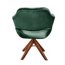 Ver imagem 5 de Poltrona Decorativa Zara Pé Giratório de Madeira Sala Recepção Verde
