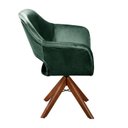 Ver imagem 4 de Poltrona Decorativa Zara Pé Giratório de Madeira Sala Recepção Verde