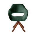 Ver imagem 2 de Poltrona Decorativa Zara Pé Giratório de Madeira Sala Recepção Verde