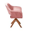 Ver imagem 4 de Poltrona Decorativa Zara Pé Giratório de Madeira Sala Recepção Rosa Rose