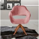 Ver imagem 1 de Poltrona Decorativa Zara Pé Giratório de Madeira Sala Recepção