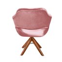 Ver imagem 5 de Poltrona Decorativa Zara Pé Giratório de Madeira Sala Recepção Rosa Rose