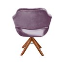 Ver imagem 5 de Poltrona Decorativa Zara Pé Giratório de Madeira Sala Recepção Roxo