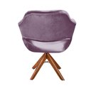 Ver imagem 5 de Poltrona Decorativa Zara Pé Giratório de Madeira Sala Recepção Roxo