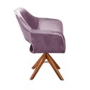 Ver imagem 4 de Poltrona Decorativa Zara Pé Giratório de Madeira Sala Recepção Roxo