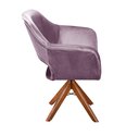 Ver imagem 4 de Poltrona Decorativa Zara Pé Giratório de Madeira Sala Recepção Roxo