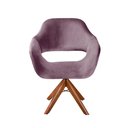 Ver imagem 2 de Poltrona Decorativa Zara Pé Giratório de Madeira Sala Recepção