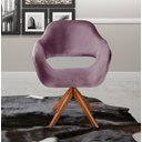 Ver imagem 1 de Poltrona Decorativa Zara Pé Giratório de Madeira Sala Recepção