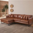 Ver imagem 1 de Sofá 5 Lugares Corino 92cm x 284cm Ricco Marrom Caramelo