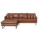 Ver imagem 3 de Sofá 5 Lugares Corino 92cm x 284cm Ricco Marrom Caramelo