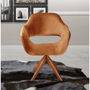 Ver imagem 1 de Poltrona Decorativa Zara Pé Giratório de Madeira Sala Recepção