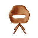 Ver imagem 2 de Poltrona Decorativa Zara Pé Giratório de Madeira Sala Recepção