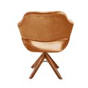 Ver imagem 4 de Poltrona Decorativa Zara Pé Giratório de Madeira Sala Recepção Cobre Terracota