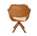 Ver imagem 4 de Poltrona Decorativa Zara Pé Giratório de Madeira Sala Recepção Cobre Terracota
