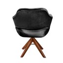 Ver imagem 5 de Poltrona Decorativa Zara Pé Giratório de Madeira Sala Recepção Preto