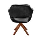 Ver imagem 5 de Poltrona Decorativa Zara Pé Giratório de Madeira Sala Recepção Preto