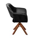 Ver imagem 4 de Poltrona Decorativa Zara Pé Giratório de Madeira Sala Recepção Preto