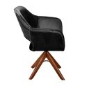 Ver imagem 4 de Poltrona Decorativa Zara Pé Giratório de Madeira Sala Recepção Preto