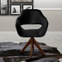 Ver imagem 1 de Poltrona Decorativa Zara Pé Giratório de Madeira Sala Recepção Preto