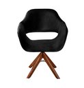 Ver imagem 2 de Poltrona Decorativa Zara Pé Giratório de Madeira Sala Recepção Preto