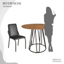 Ver imagem 5 de Conjunto Sala de Jantar Mesa Redonda 100cm Base Omega Tampo MDF Malibu Preto