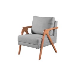 Sofa Namoradeira e Kit 2 Poltronas Mona:cinza Claro - 3