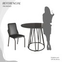 Ver imagem 5 de Conjunto Sala de Jantar Mesa Redonda 100cm Base Omega Tampo MDF Laca com Vidro Malibu Preto