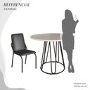 Ver imagem 5 de Conjunto Sala de Jantar Mesa Redonda 100cm Base Omega Tampo MDF Laca com Vidro Malibu Preto