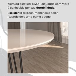 Conjunto Sala de Jantar Mesa Redonda 100cm Base Omega Tampo Mdf Laca com Vidro Malibu - 8 Conjunto Sala de Jantar Mesa Redonda 100cm Base Omega Tampo Mdf Laca com Vidro Malibu - 8