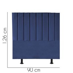 Cabeceira Estofada Carla 90CM Solteiro Suede Azul Marinho - D A DECOR - 3
