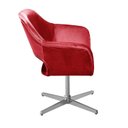 Ver imagem 4 de Poltrona Decorativa Zara Pé Giratório de Metal Sala Recepção Vermelho