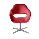 Ver imagem 2 de Poltrona Decorativa Zara Pé Giratório de Metal Sala Recepção Vermelho