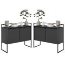 Ver imagem 1 de Conjunto de Buffet e Aparador Vale Verona 2 Portas MDP 100,9cm Preto Plata Móveis
