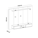 Ver imagem 4 de Painel Ripado para TV até 75 Polegadas MDF 176CMX135CM 2 Portas de Correr Nevada Bege