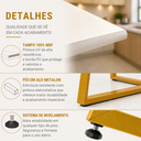 Ver imagem 4 de Mesa Santorine Jantar e Reunião 90cm Industrial MDF e Aço Off White/Dourado - Lh Móveis