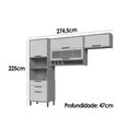 Ver imagem 2 de Cozinha Completa Syrah 3 Peças 2 Portas 3 Gavetas MDF 74.5cm Amêndoa
