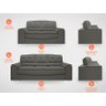Conjunto de Sofá 2 e 3 Lugares Retrátil e Reclinável Polo Velosuede Cinza - NETSOFAS - 3