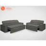 Conjunto de Sofá 2 e 3 Lugares Retrátil e Reclinável Polo Velosuede Cinza - NETSOFAS - 4