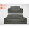 Conjunto de Sofá 2 e 3 Lugares Retrátil e Reclinável Polo Velosuede Cinza - NETSOFAS - 5