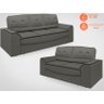 Conjunto de Sofá 2 e 3 Lugares Retrátil e Reclinável Polo Velosuede Cinza - NETSOFAS - 2