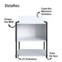 Ver imagem 3 de Gabinete Suspenso Banheiro 50 cm Com Cuba Preto Branco P1009 PP