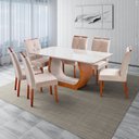 Ver imagem 1 de Conjunto Mesa Cristal com 6 Cadeiras em Madeira Maciça Estofada Cristal Authentic