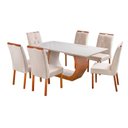 Ver imagem 3 de Conjunto Mesa Cristal com 6 Cadeiras em Madeira Maciça Estofada Cristal Authentic