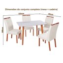 Ver imagem 3 de Conjunto Mesa Verona Tampo Off White e 4 Cadeiras Madeira Maciça, Detalhe em Botonê e Estofada Sophi