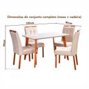 Ver imagem 6 de Conjunto Mesa Verona Tampo Off White com 4 Cadeiras Madeira Maciça, Detalhe em Botonê e Estofada Sophia 