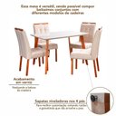 Ver imagem 2 de Conjunto Mesa Verona Tampo Off White com 4 Cadeiras Madeira Maciça, Detalhe em Botonê e Estofada Sop