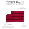 Jogo Toalha Banho e Rosto 100% Algodão 4 Pç Premium Vermelho - 4