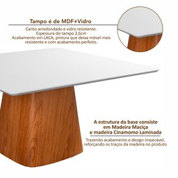 Conjunto Mesa Bérgamo com 8 Cadeiras em Madeira Maciça, Estofada e Rattan de Fibra 100% Natural Verona Authentic - 9