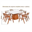 Ver imagem 3 de Conjunto Mesa Bérgamo com 8 Cadeiras Madeira Maciça, Estofada e Rattan de Fibra 100% Natural Verona